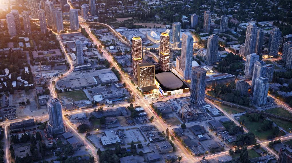 The proposal: A new entertainment district anchored by an event centre and arena.